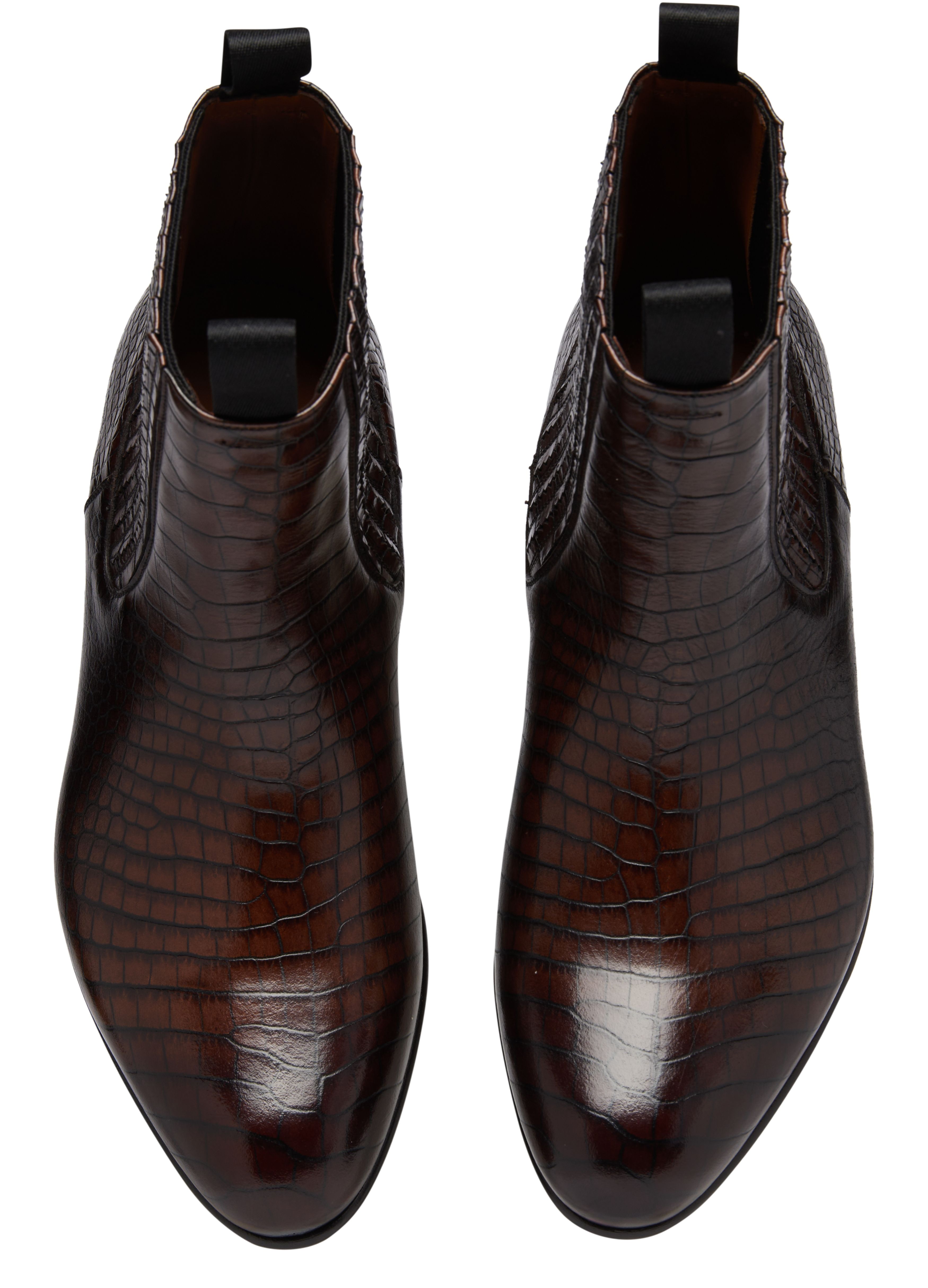 Tom Ford Alligator embossed leather ankle boots