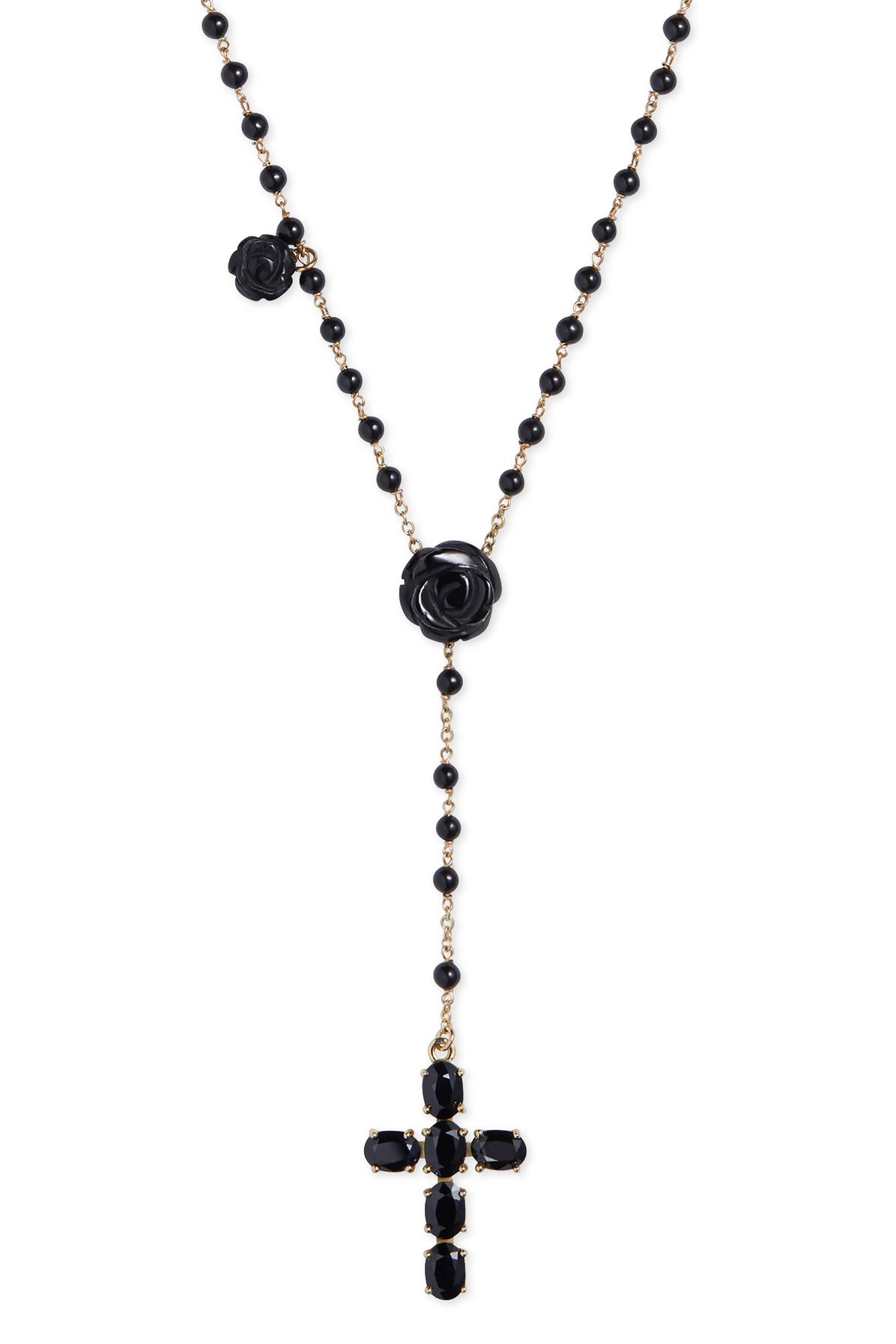 Dolce & Gabbana Tradition rosary in yellow gold with black sapphires