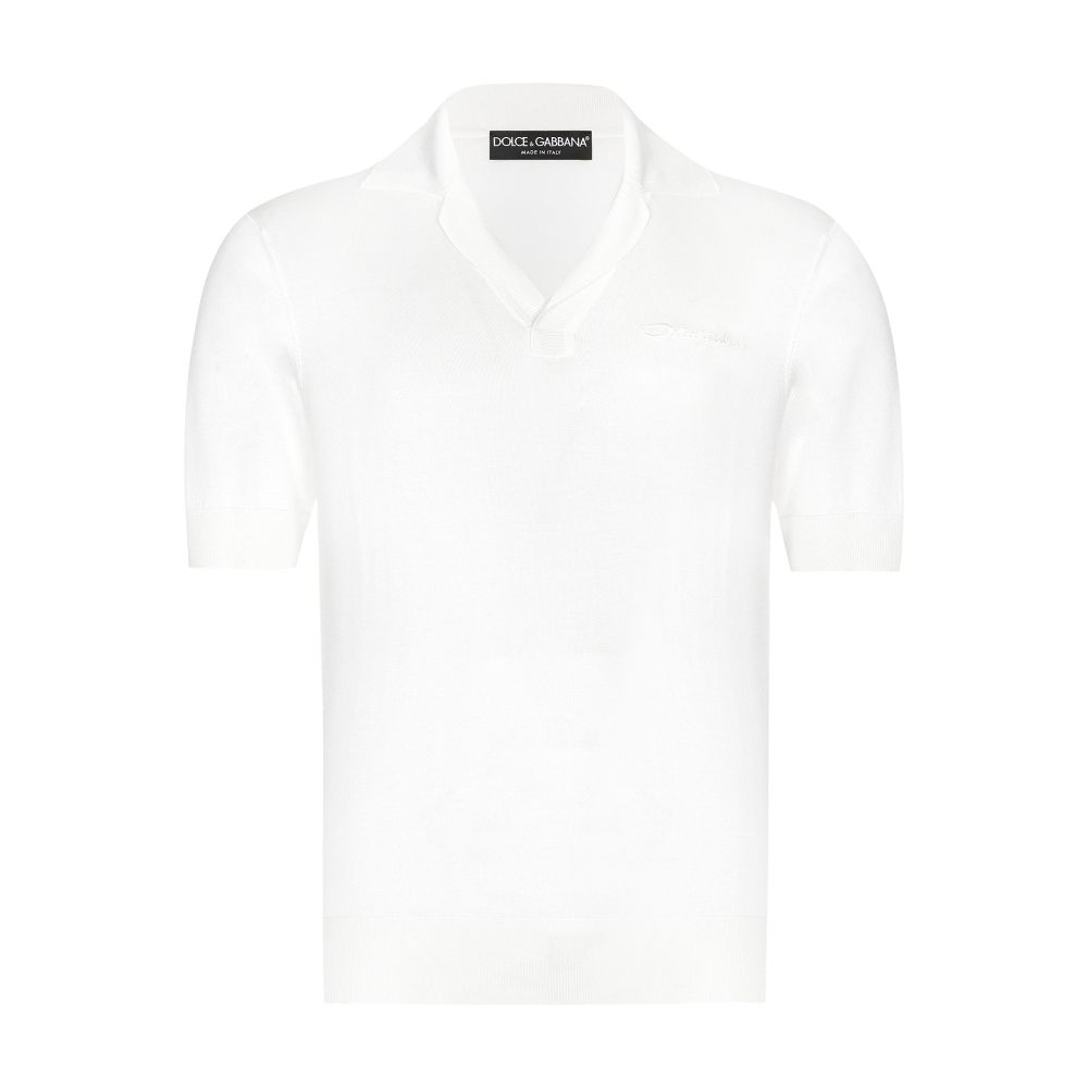 Dolce & Gabbana Silk polo-shirt with signature