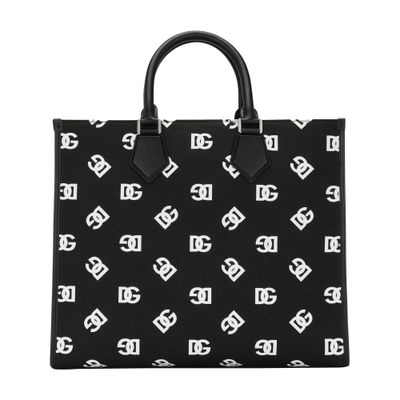 Dolce & Gabbana Large canvas shopper with all-over DG logo