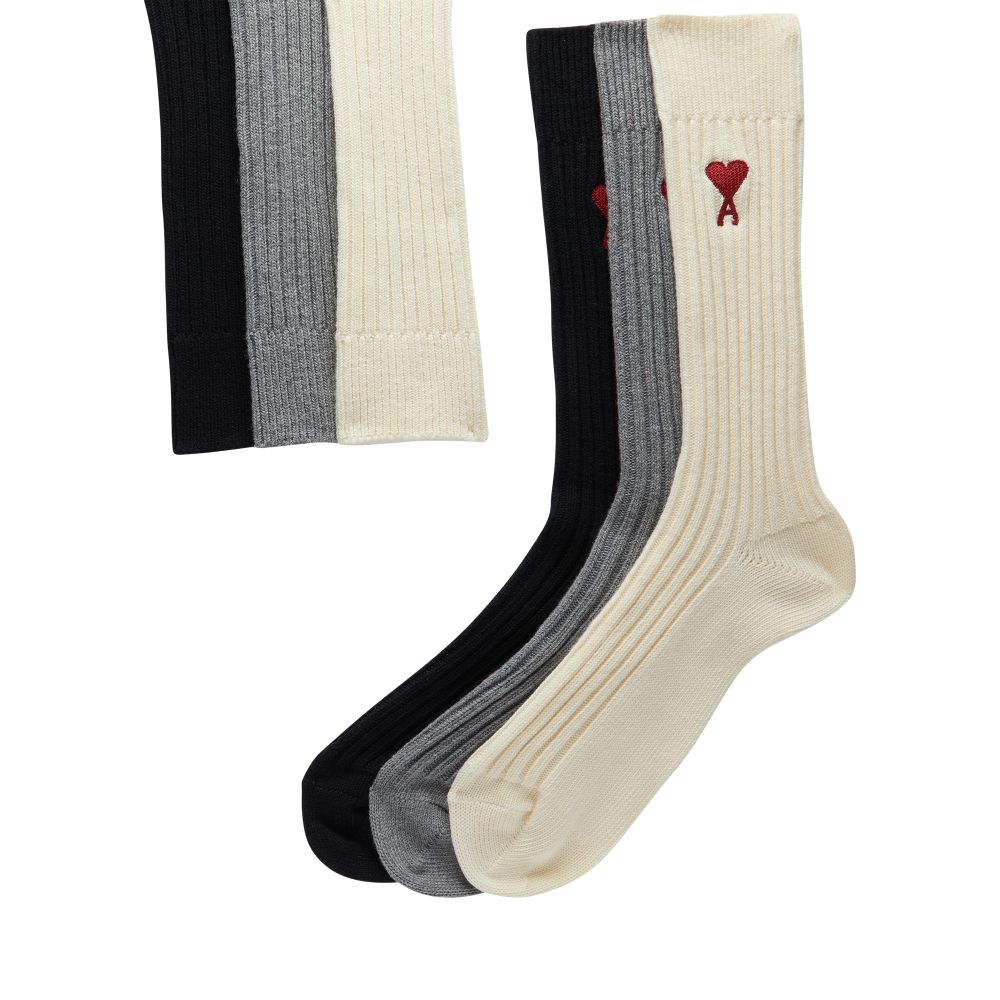 Ami Paris Ami de Caur three pack socks