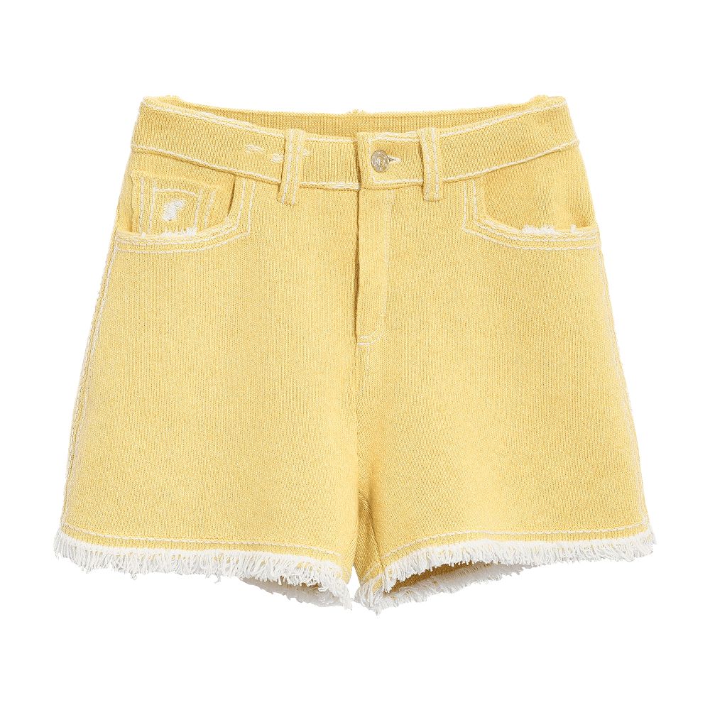 Barrie Denim fringed cashmere and cotton shorts