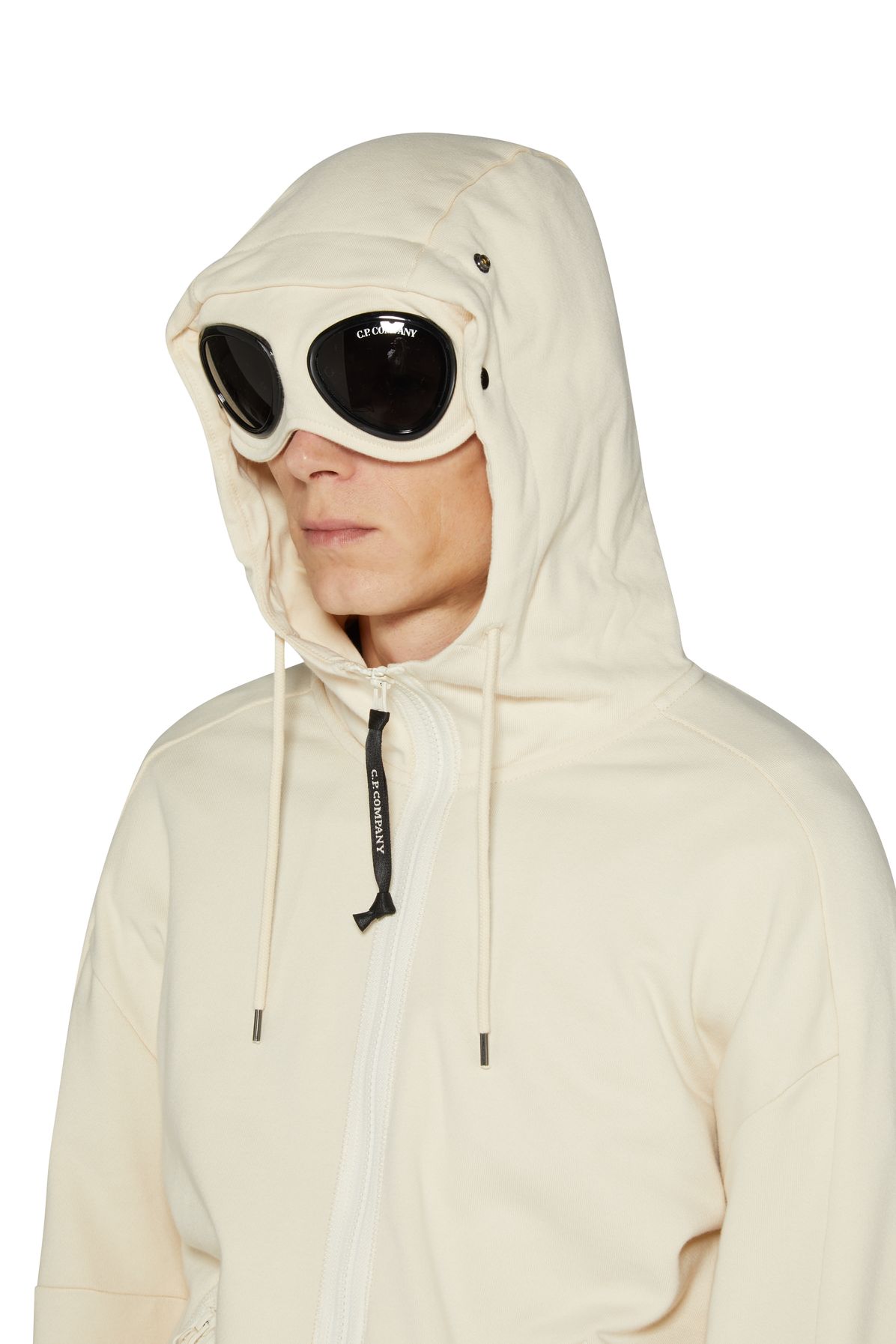 CP COMPANY Diagonal Raised Fleece Goggle zipped hoodie