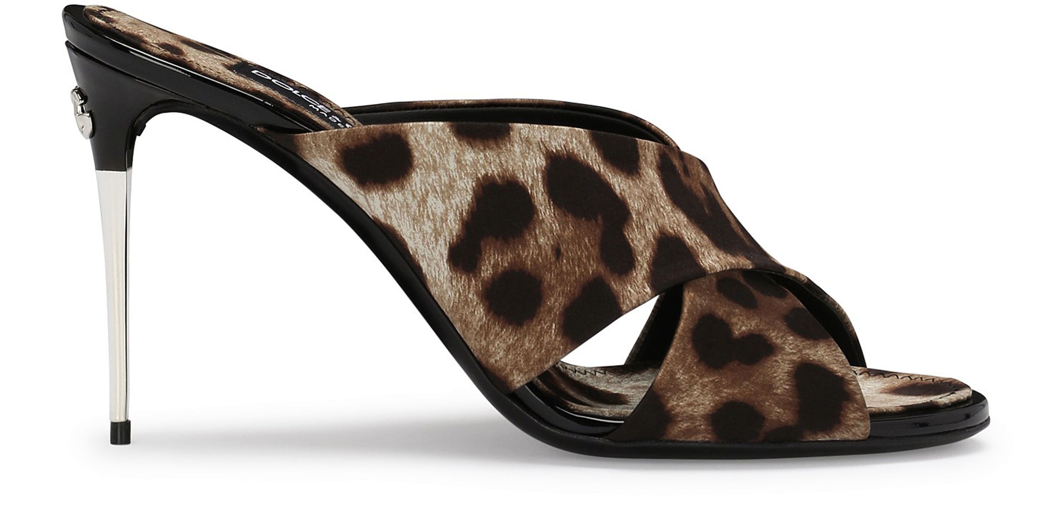 Dolce & Gabbana Leopard printed satin mules