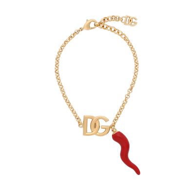 Dolce & Gabbana DG logo and horn charm bracelet