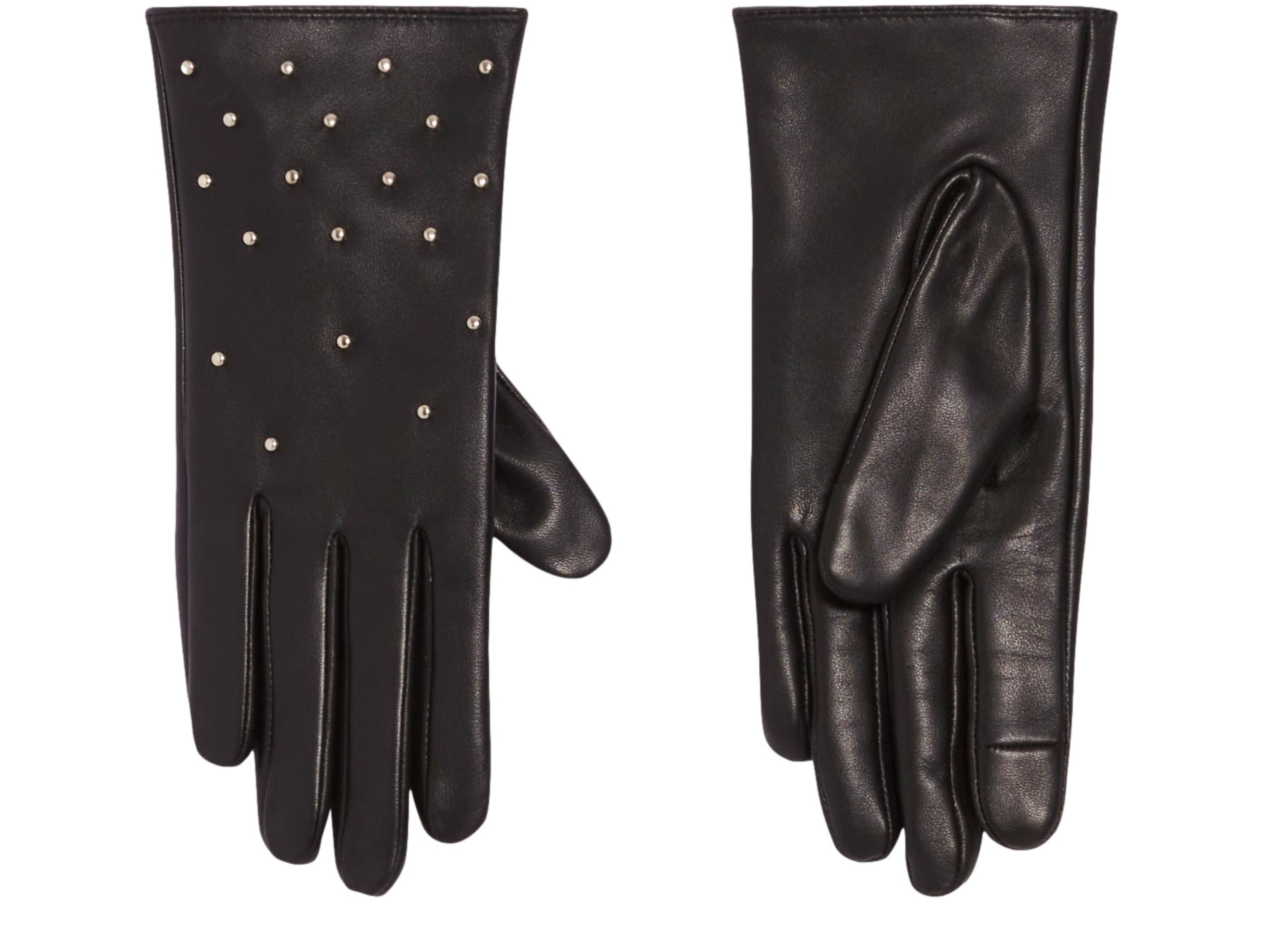  Leather gloves with rhinestones
