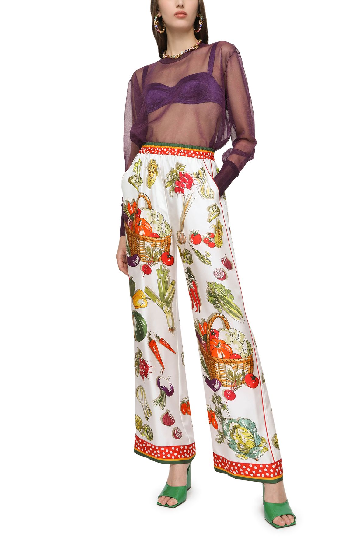 Dolce & Gabbana Vegetable-print twill pajama pants