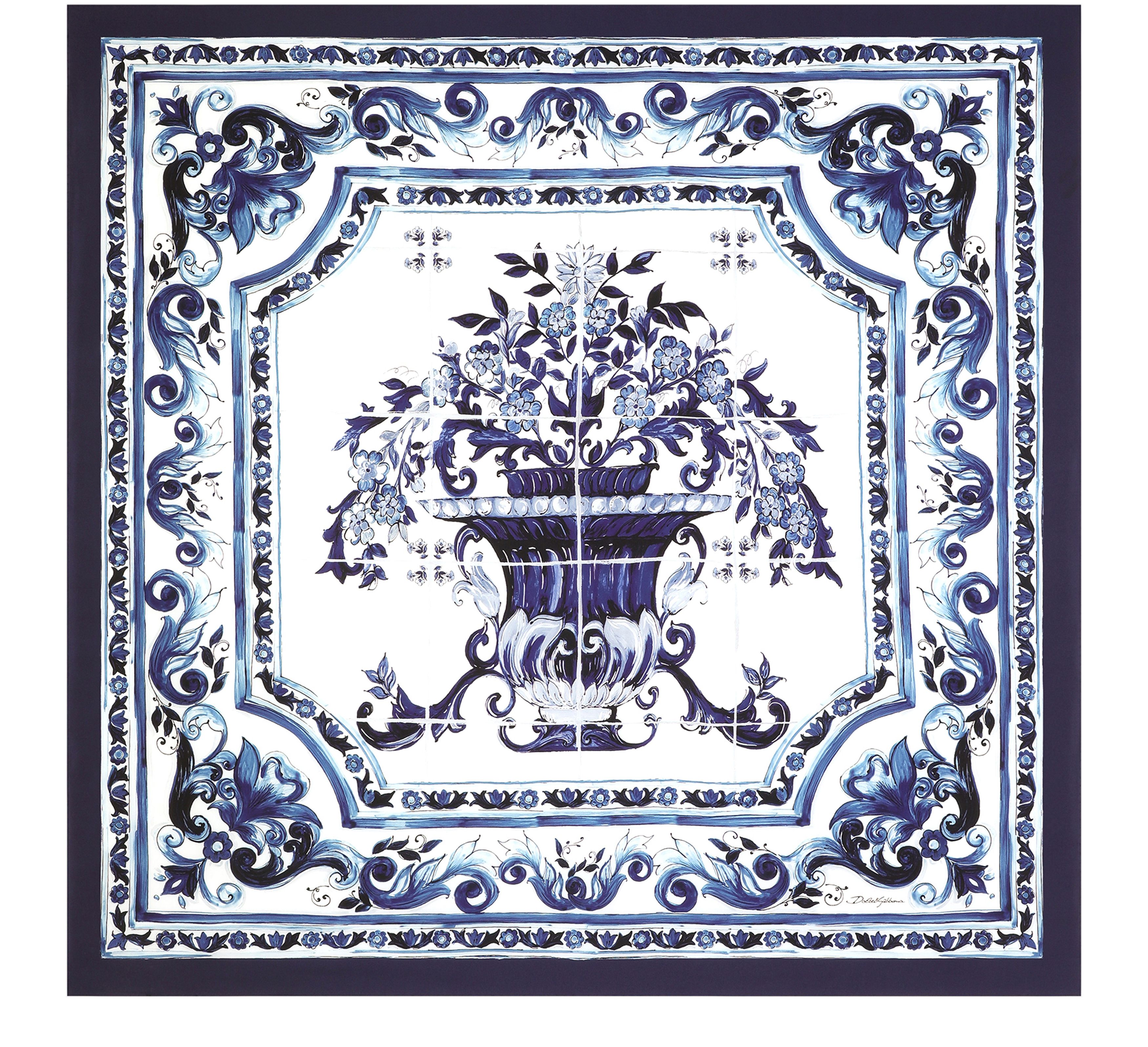 Dolce & Gabbana Large majolica-print twill scarf (140 x 140)