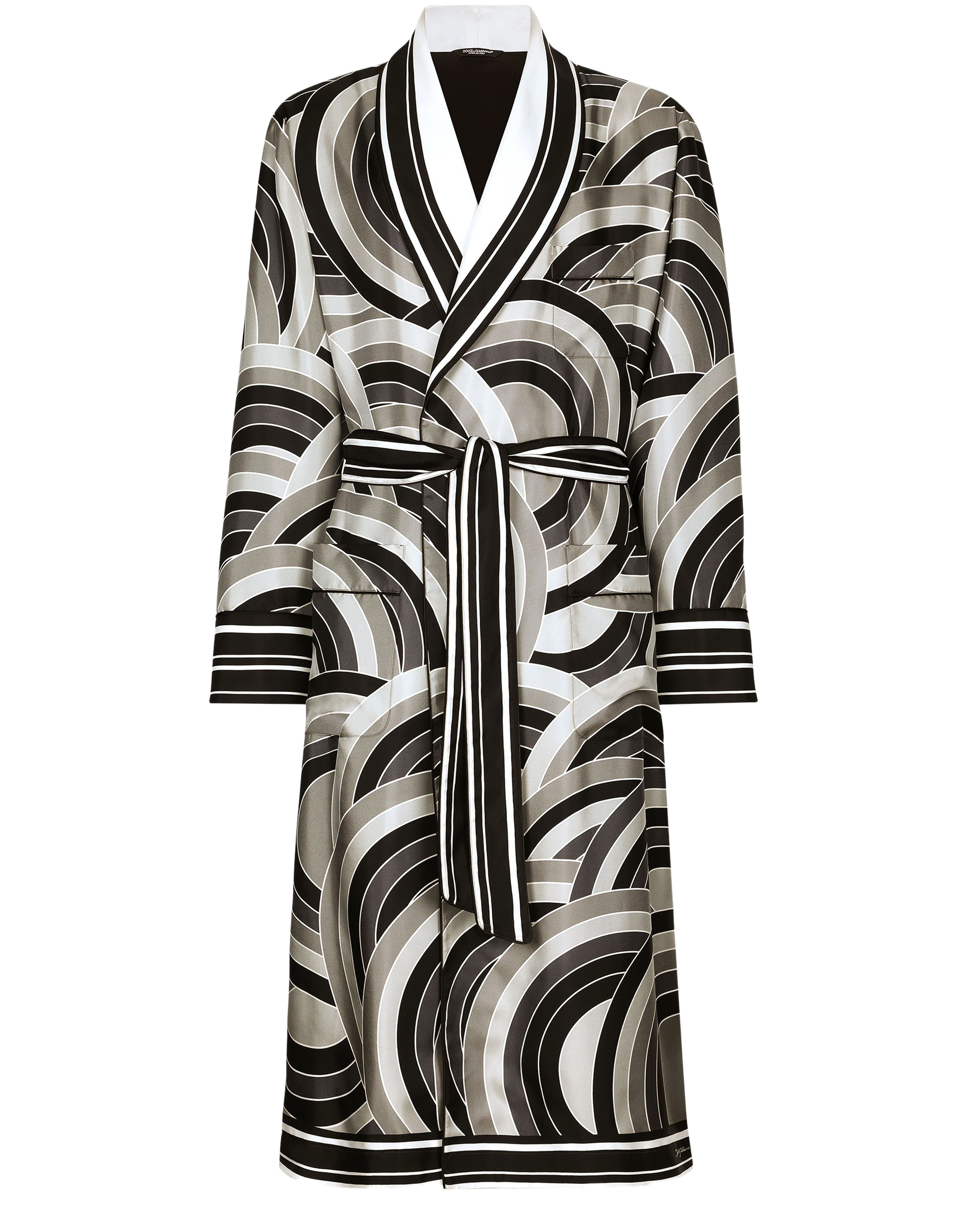 Dolce & Gabbana Printed silk twill robe