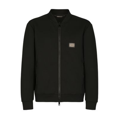 Dolce & Gabbana Technical piqué jacket with branded tag