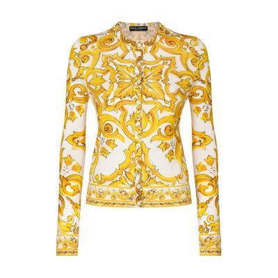 Dolce & Gabbana Majolica long-sleeved silk cardigan