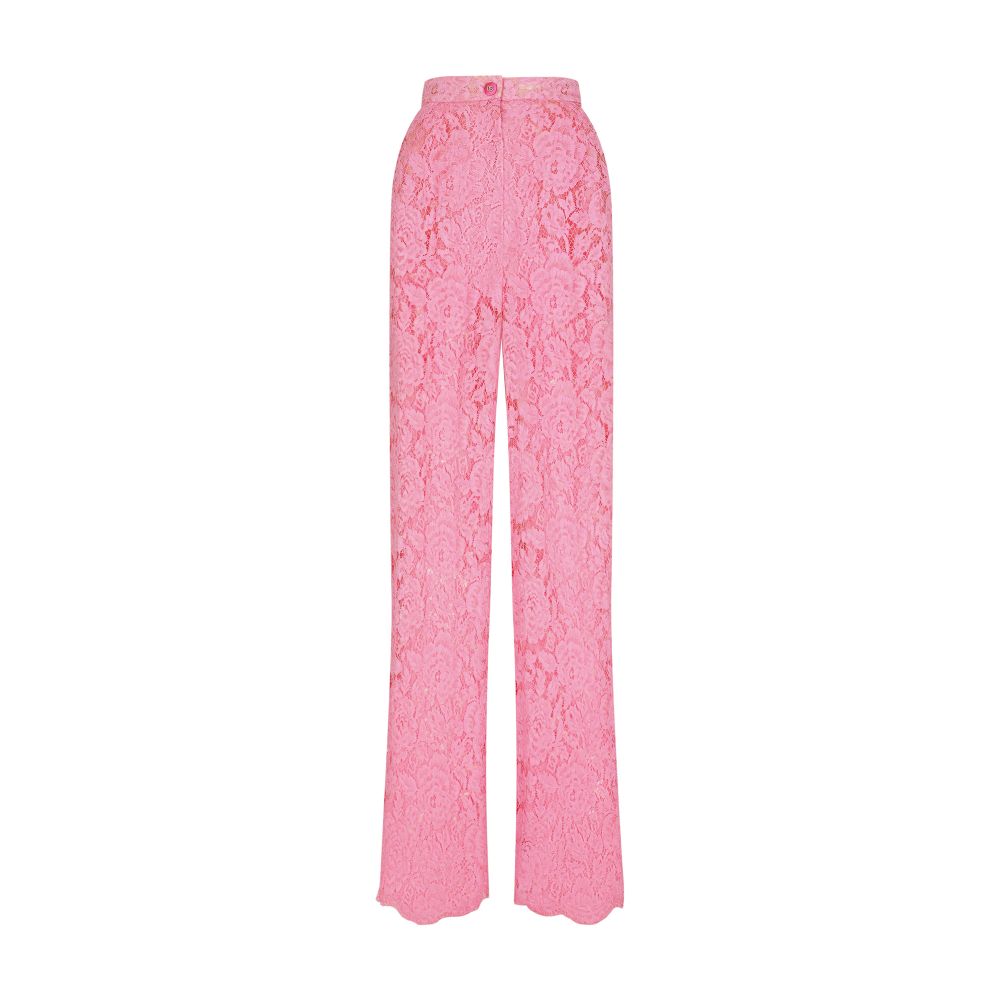 Dolce & Gabbana Flared branded stretch lace pants