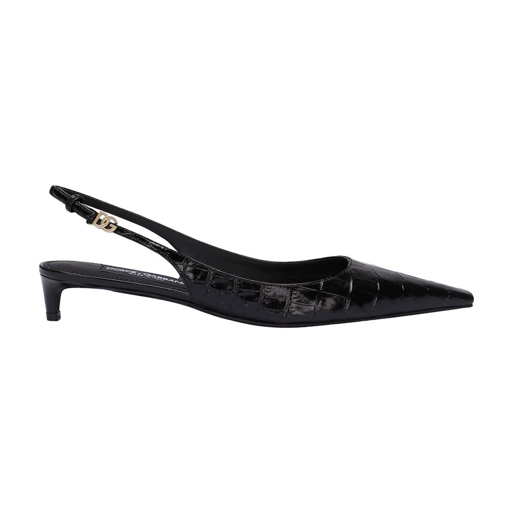 Dolce & Gabbana Crocodile printed calfskin slingbacks