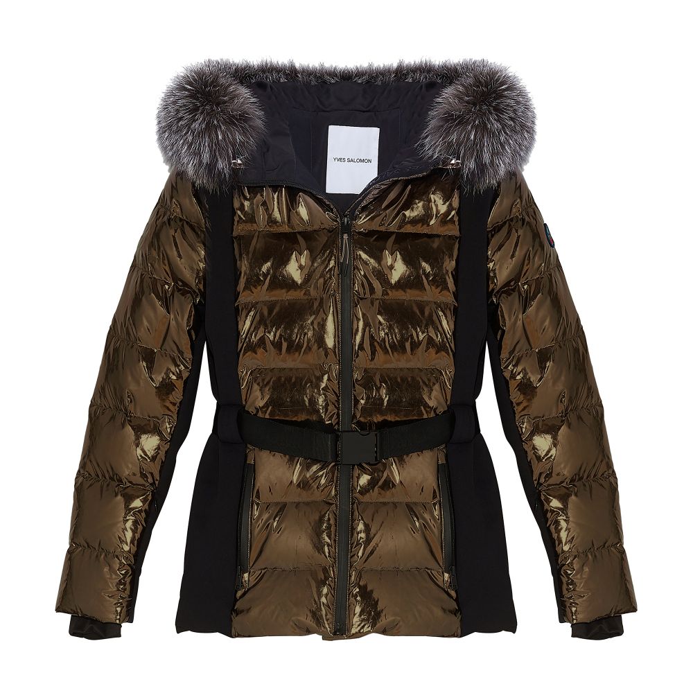 Yves Salomon Skiwear jacket with fur hood collar