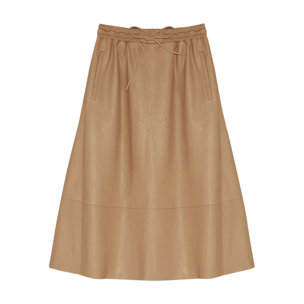 Yves Salomon Flared calf leather skirt