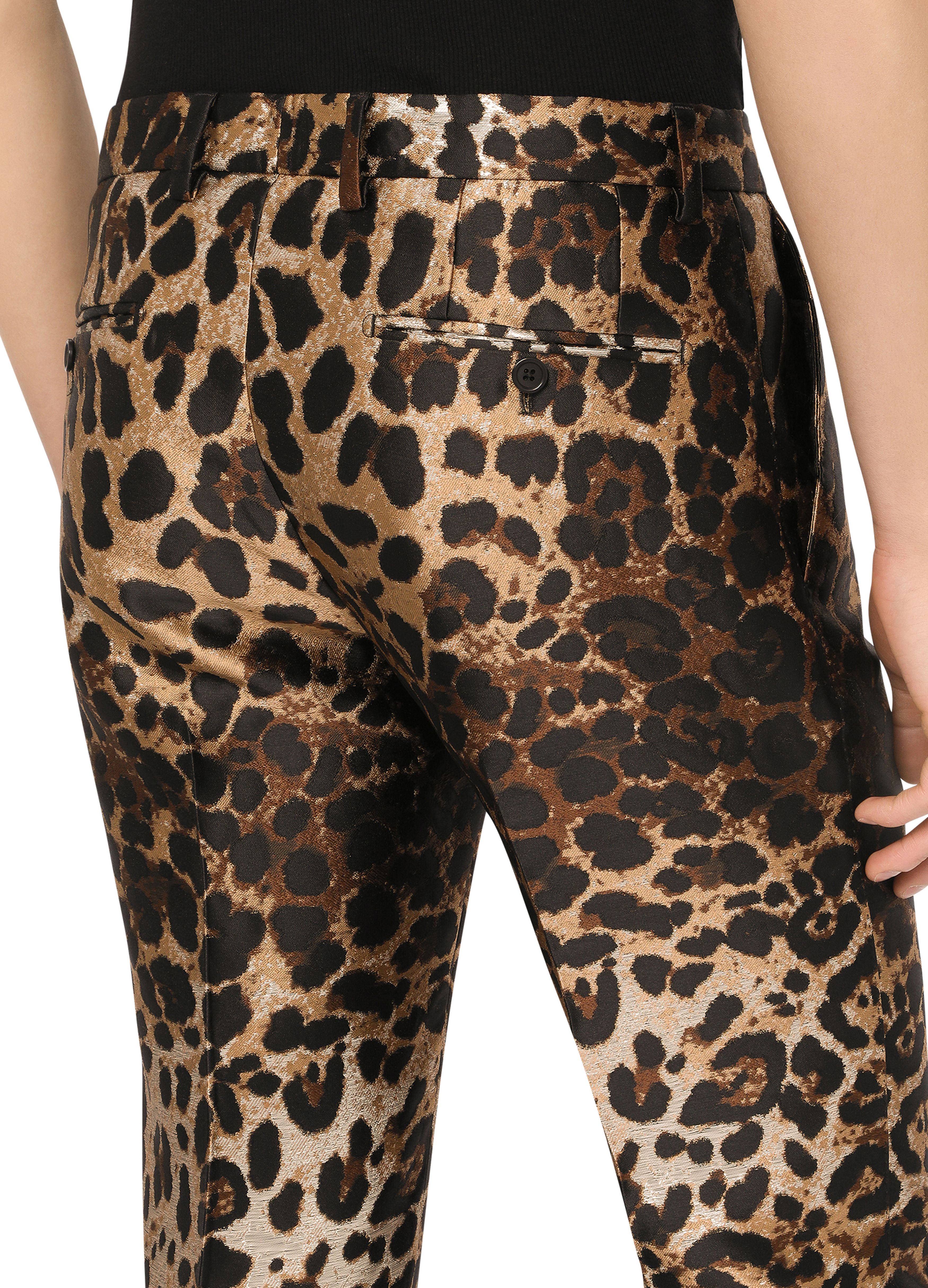 Dolce & Gabbana Jacquard pants with leopard design