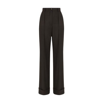 Dolce & Gabbana Woolen palazzo pants with turn-ups