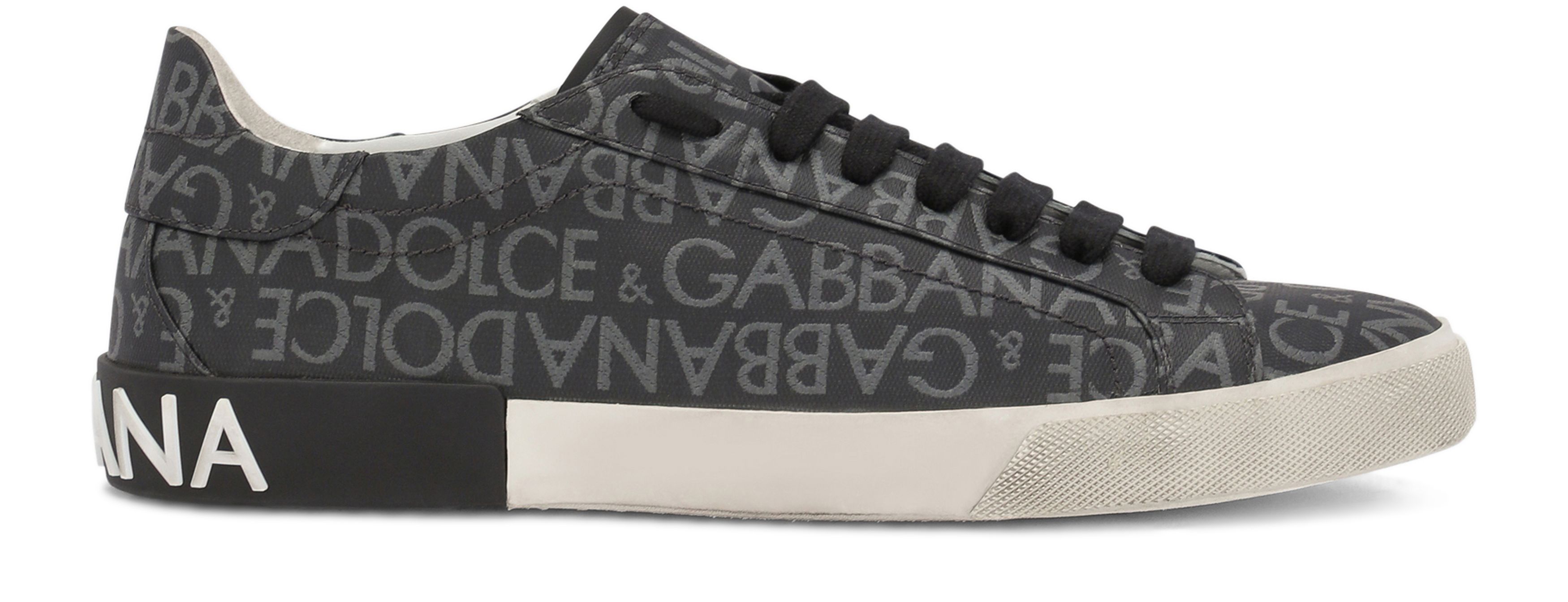 Dolce & Gabbana Portofino Vintage Jacquard Coated Sneakers