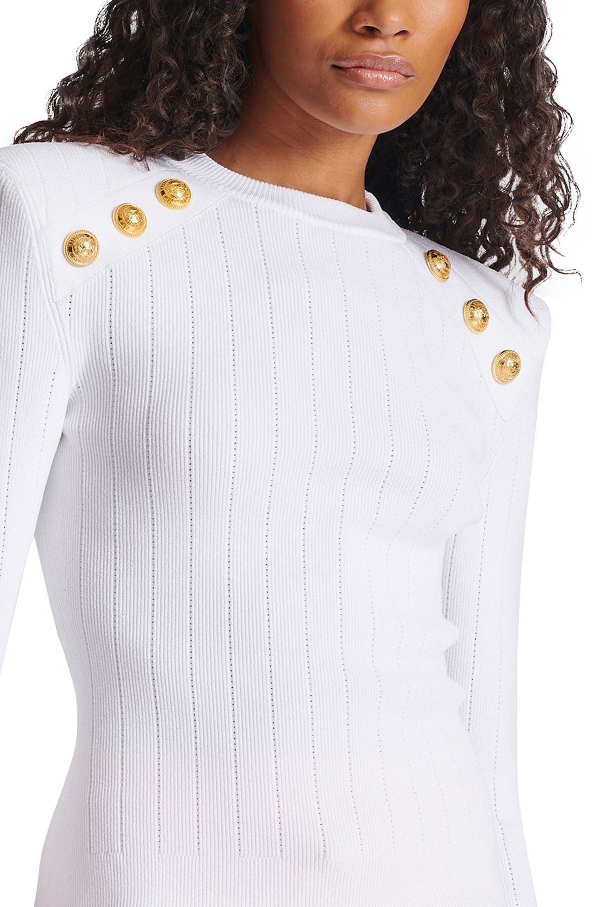 Balmain 6-button fine knit sweater