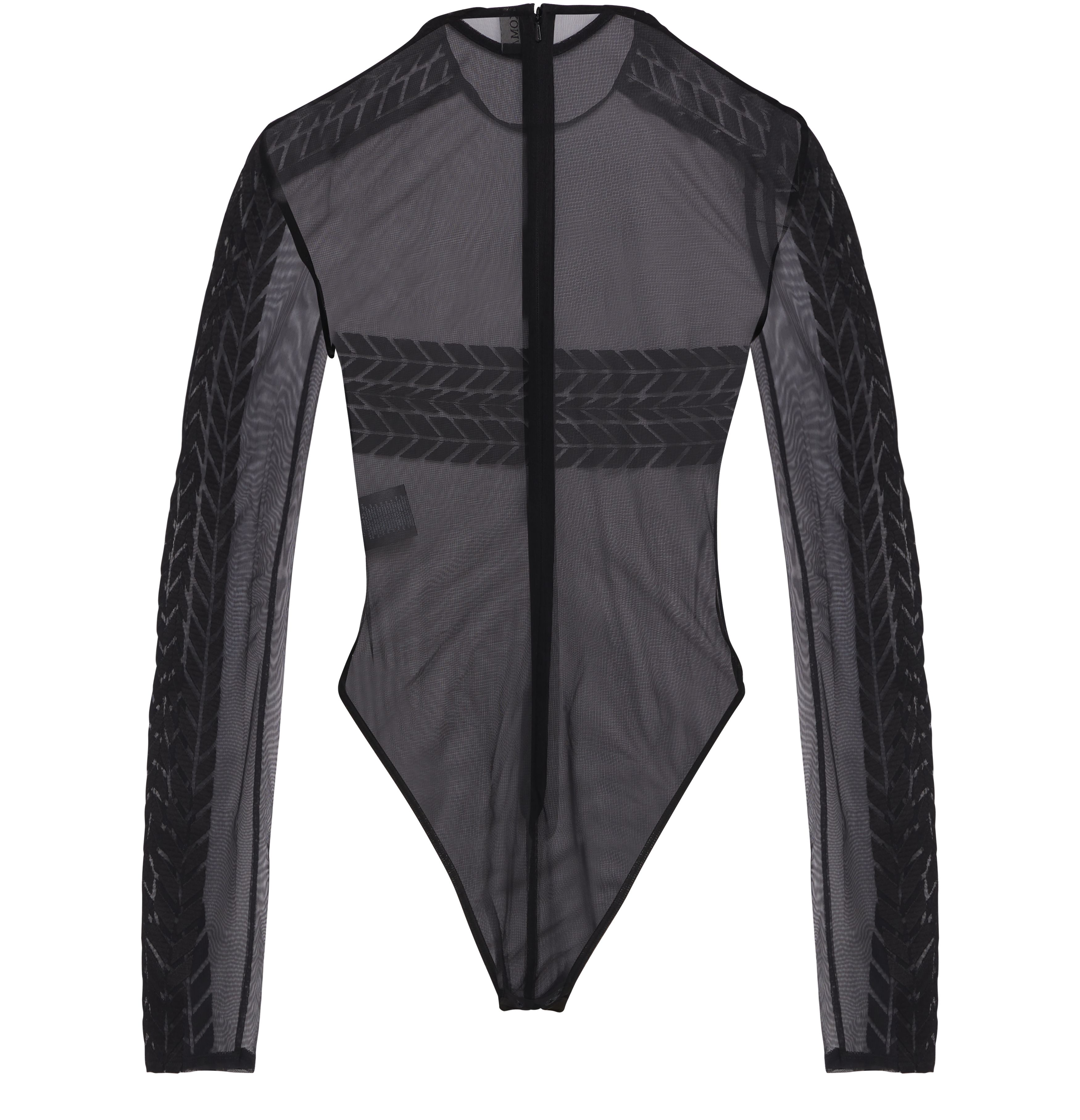 David Koma Tyre Track Macrame Net Bodysuit