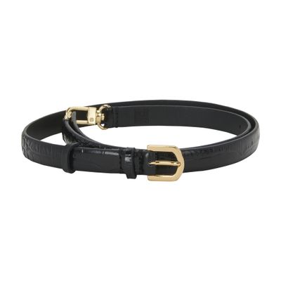 Toteme Double clasp leather belt croco