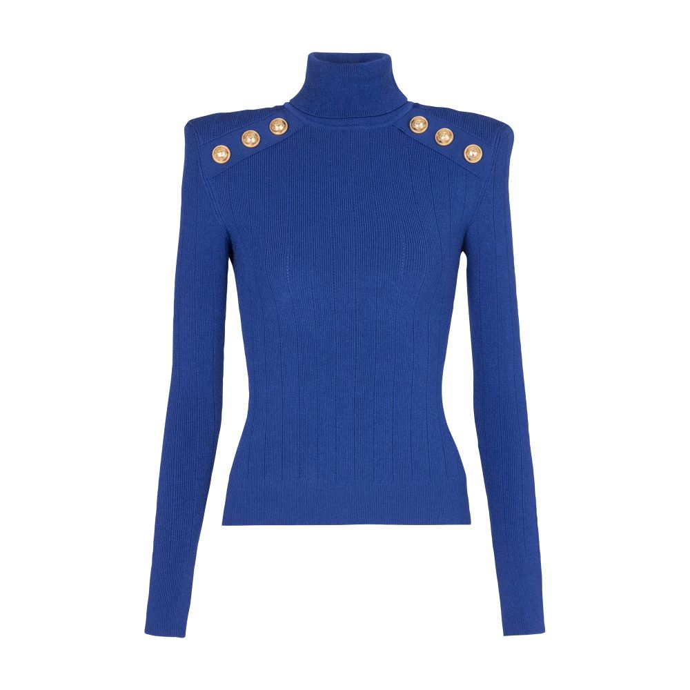 Balmain Knit jumper with gold buttons