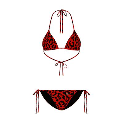 Dolce & Gabbana Leopard-print triangle bikini