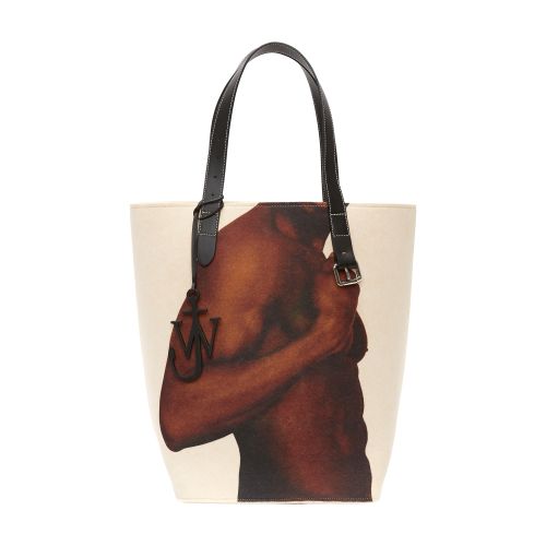  Printed belt tote bag