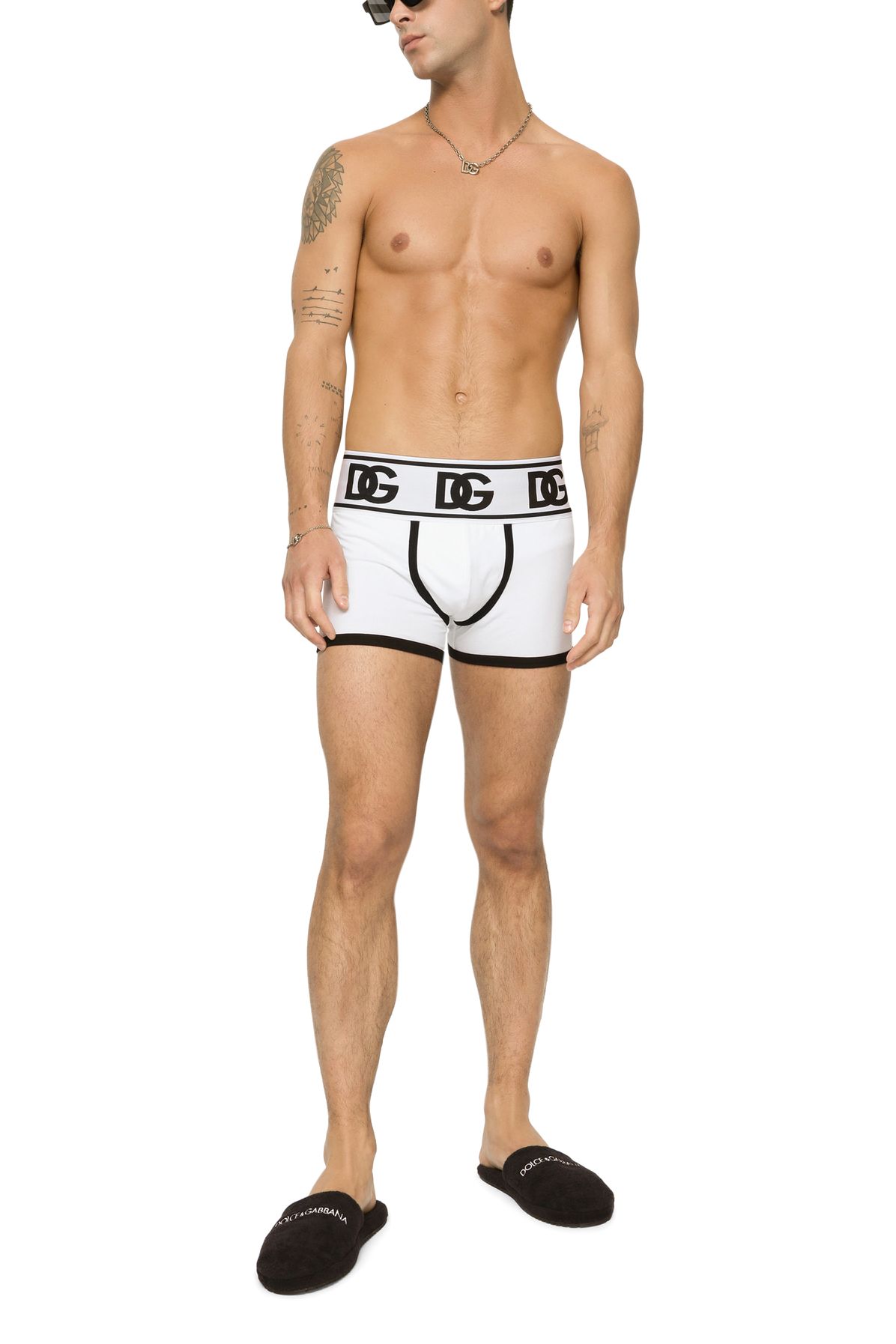 Dolce & Gabbana Two-way stretch jersey boxers with DG logo