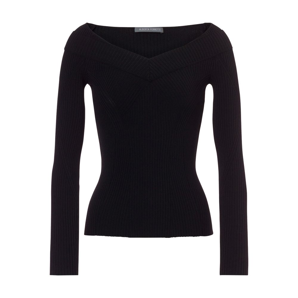 Alberta Ferretti Ribbed stretch sweater