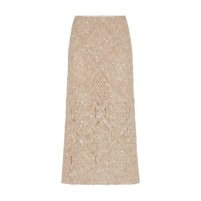 Brunello Cucinelli Dazzling Argyle Embroidery skirt