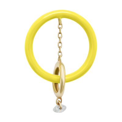 Persée Yellow Enamel Orbit 1 diamond single earring