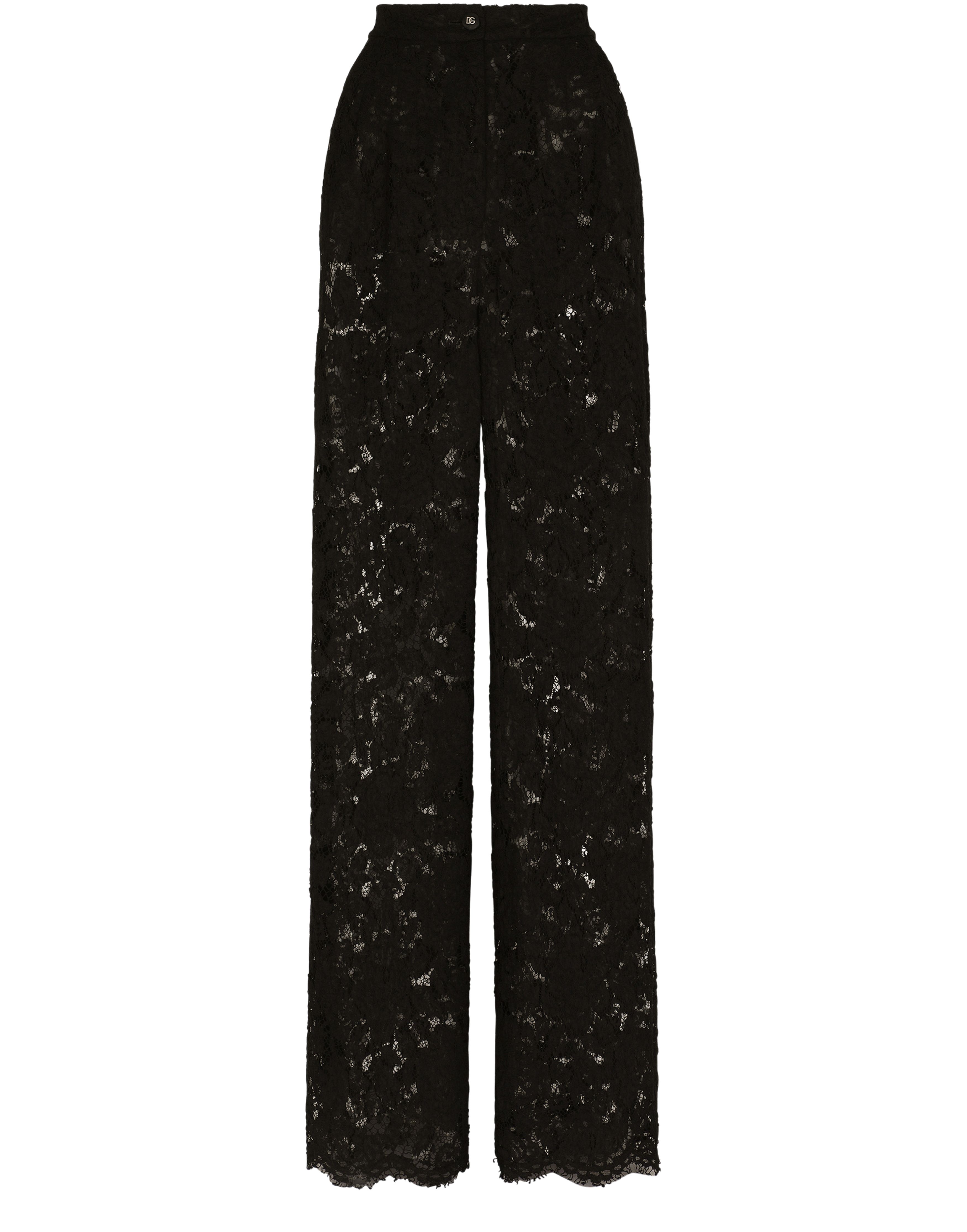 Dolce & Gabbana Flared branded stretch lace pants