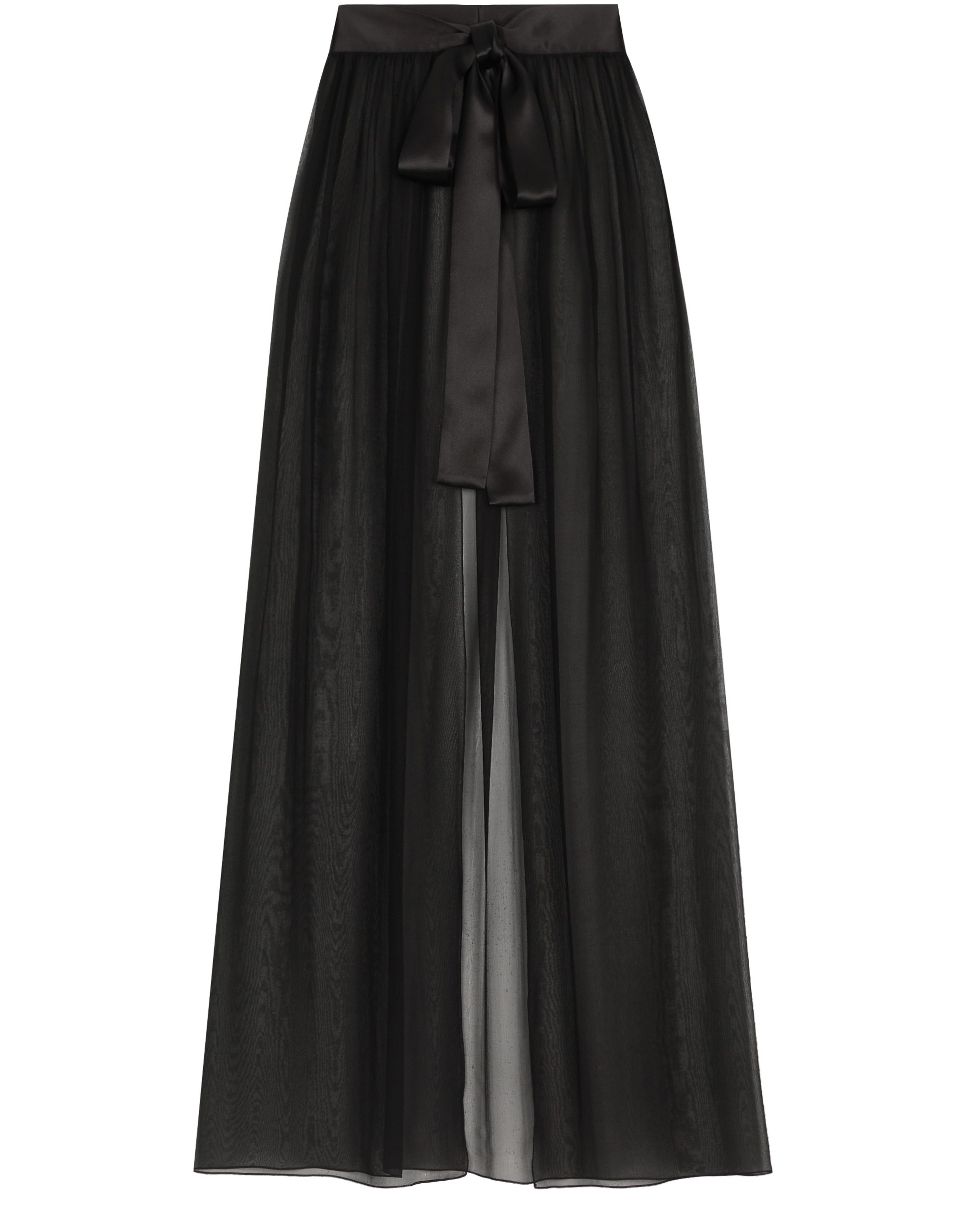 Dolce & Gabbana Silk chiffon long skirt with belt