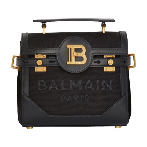 Balmain B-Buzz 23 canvas and leather bag