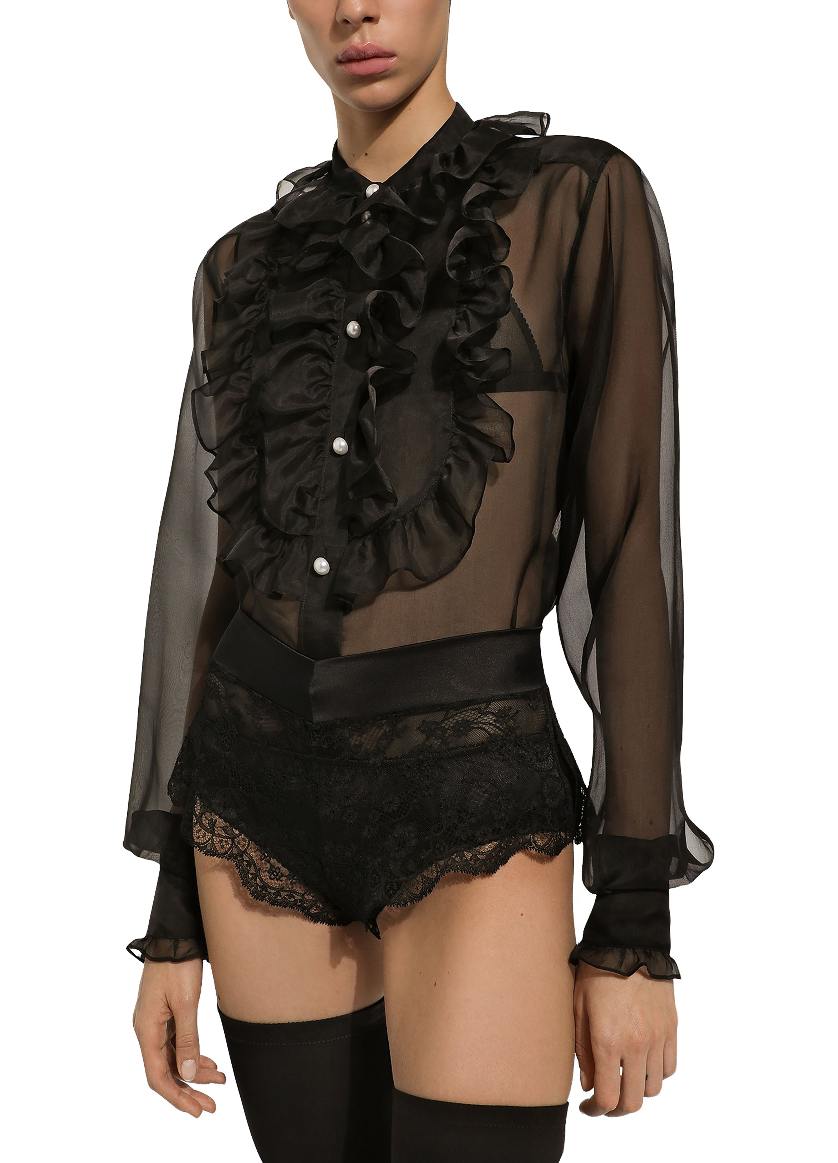 Dolce & Gabbana Organza shirt with ruffles