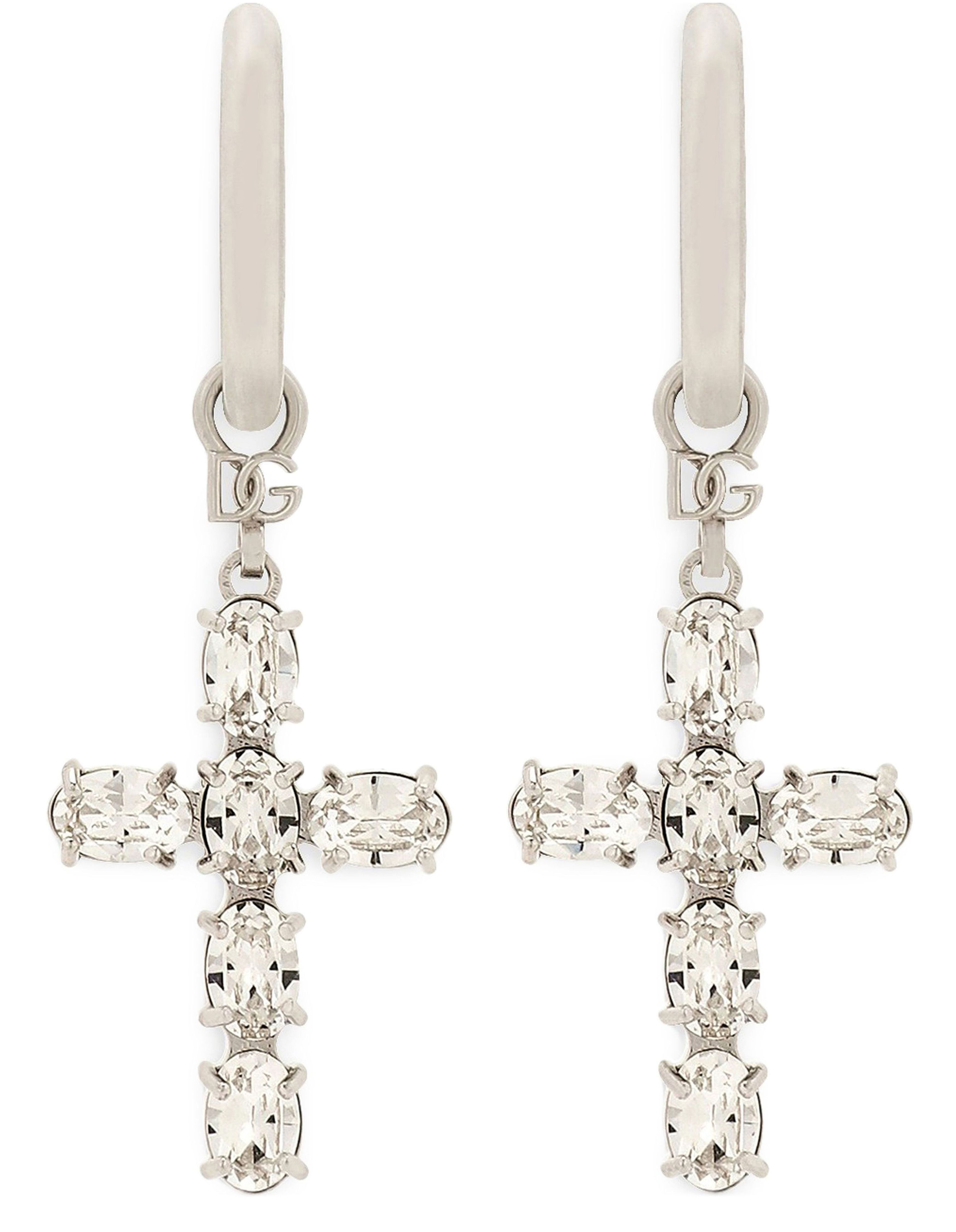 Dolce & Gabbana Creole earrings with crystal cross