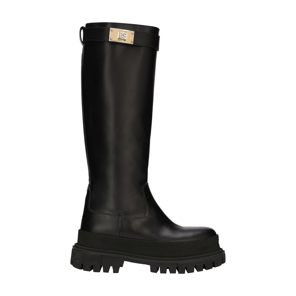 Dolce & Gabbana Calfskin boots with branded strap