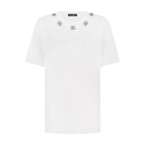 Dolce & Gabbana Jersey T-shirt with crystal embellishment