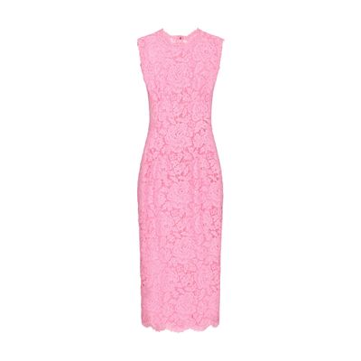 Dolce & Gabbana Branded stretch lace calf-length dress