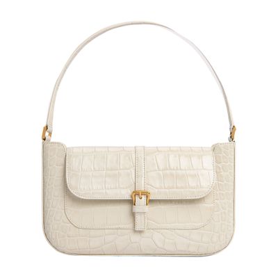 BY FAR Miranda Croco embossed leather handbag