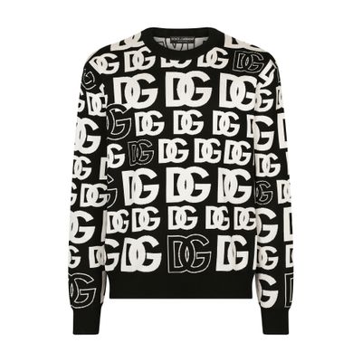 Dolce & Gabbana Silk jacquard round-neck sweater