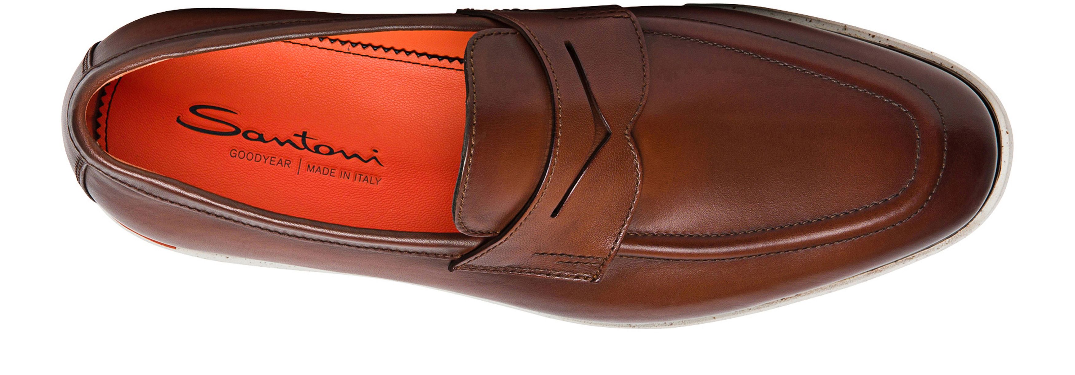 Santoni Leather Penny loafers