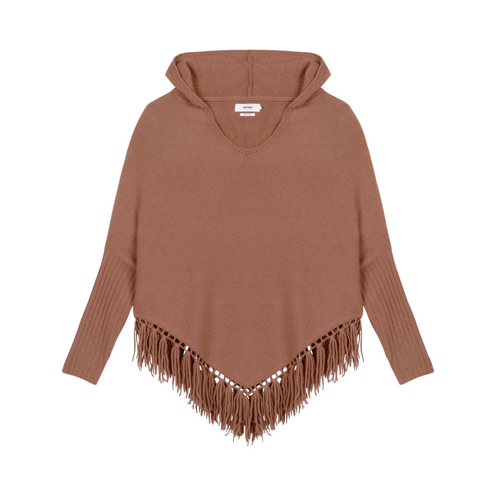  Penuta hooded cashmere poncho