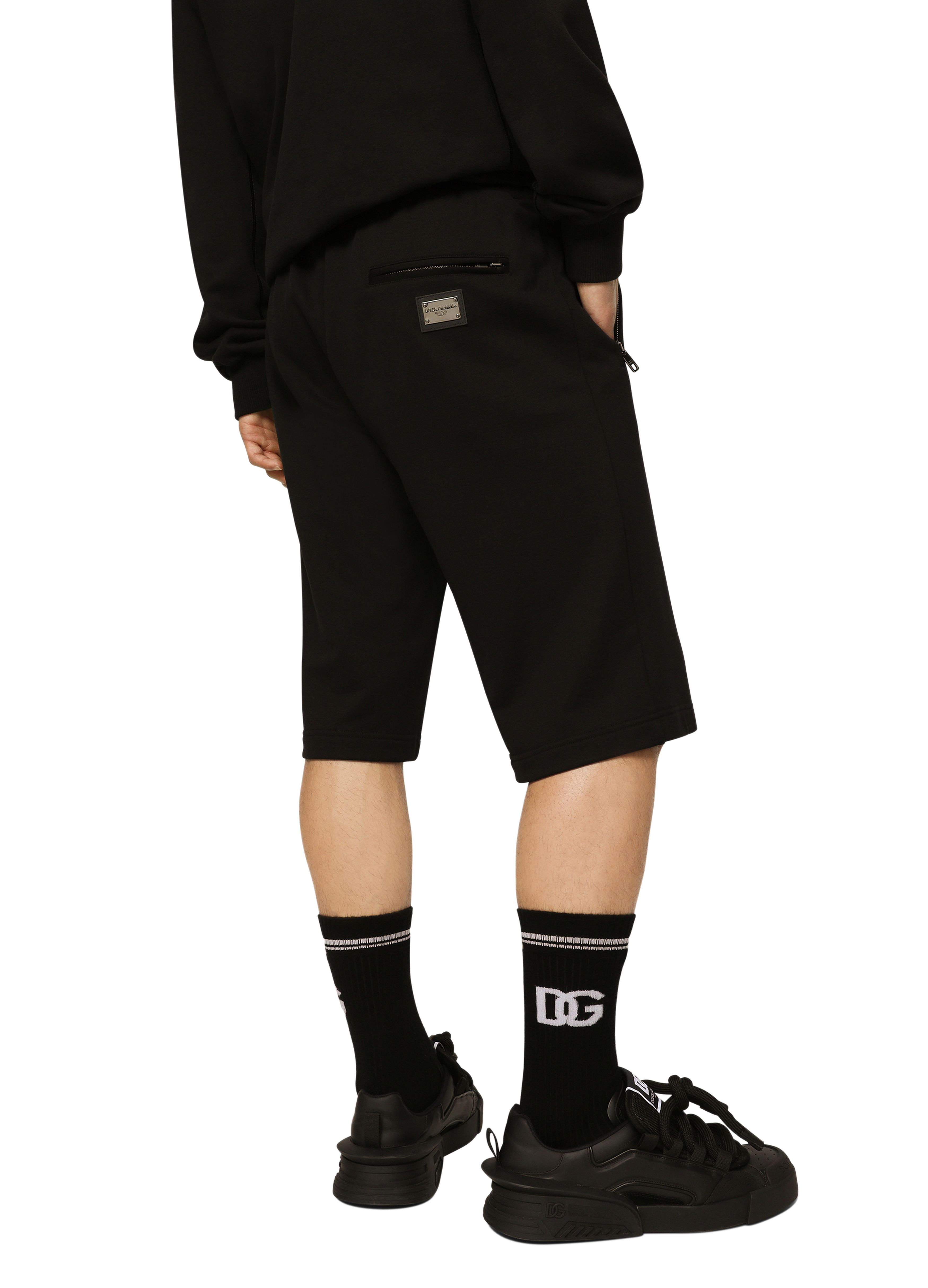 Dolce & Gabbana Jersey jogging shorts with logo tag