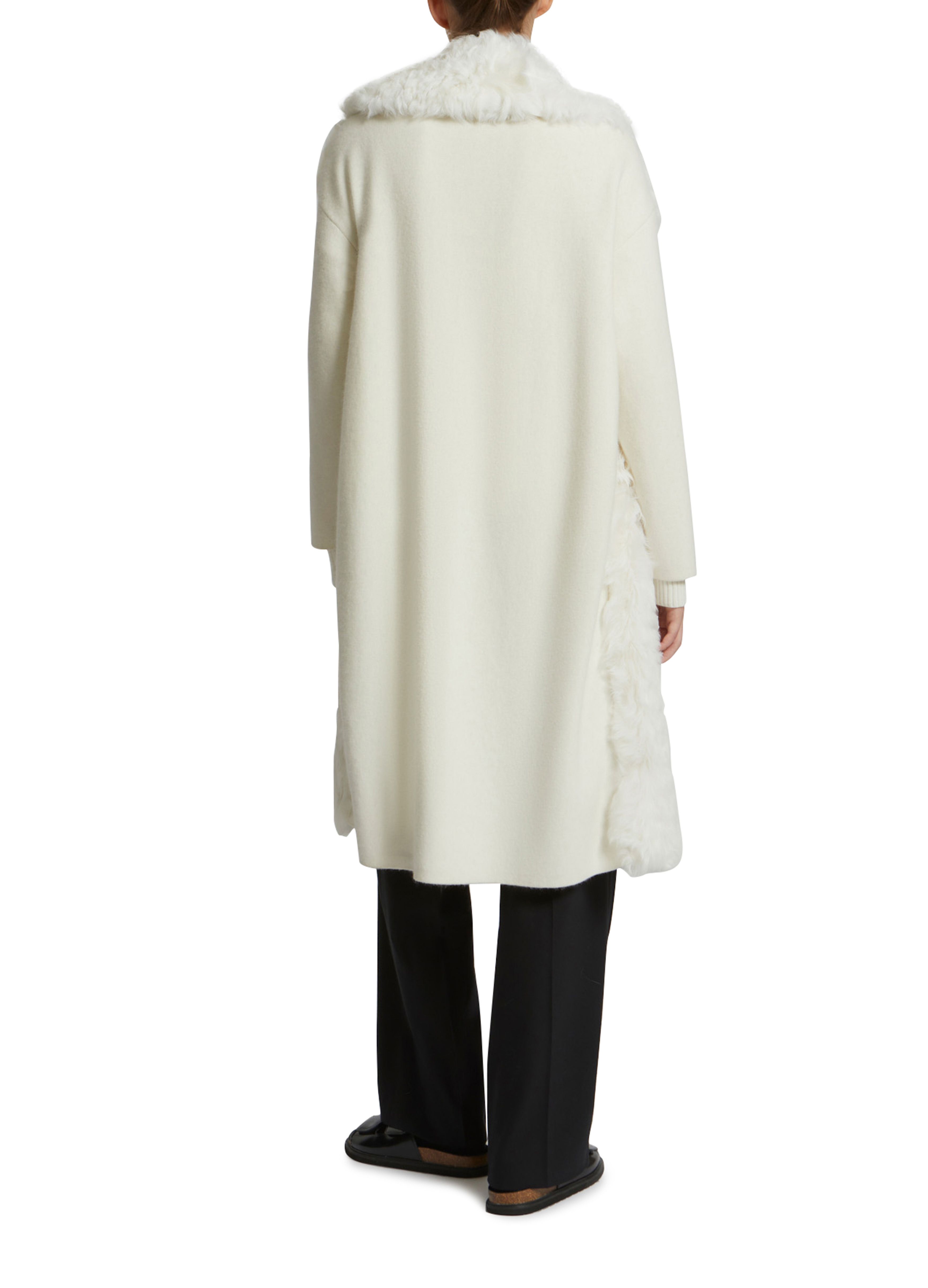 Yves Salomon Long lamb and knit cardigan