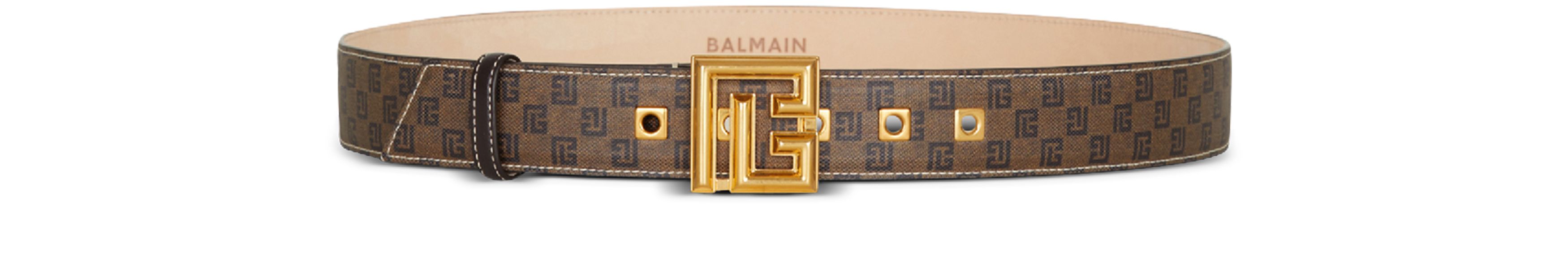 Balmain Waxed Monogram Canvas P-Belt