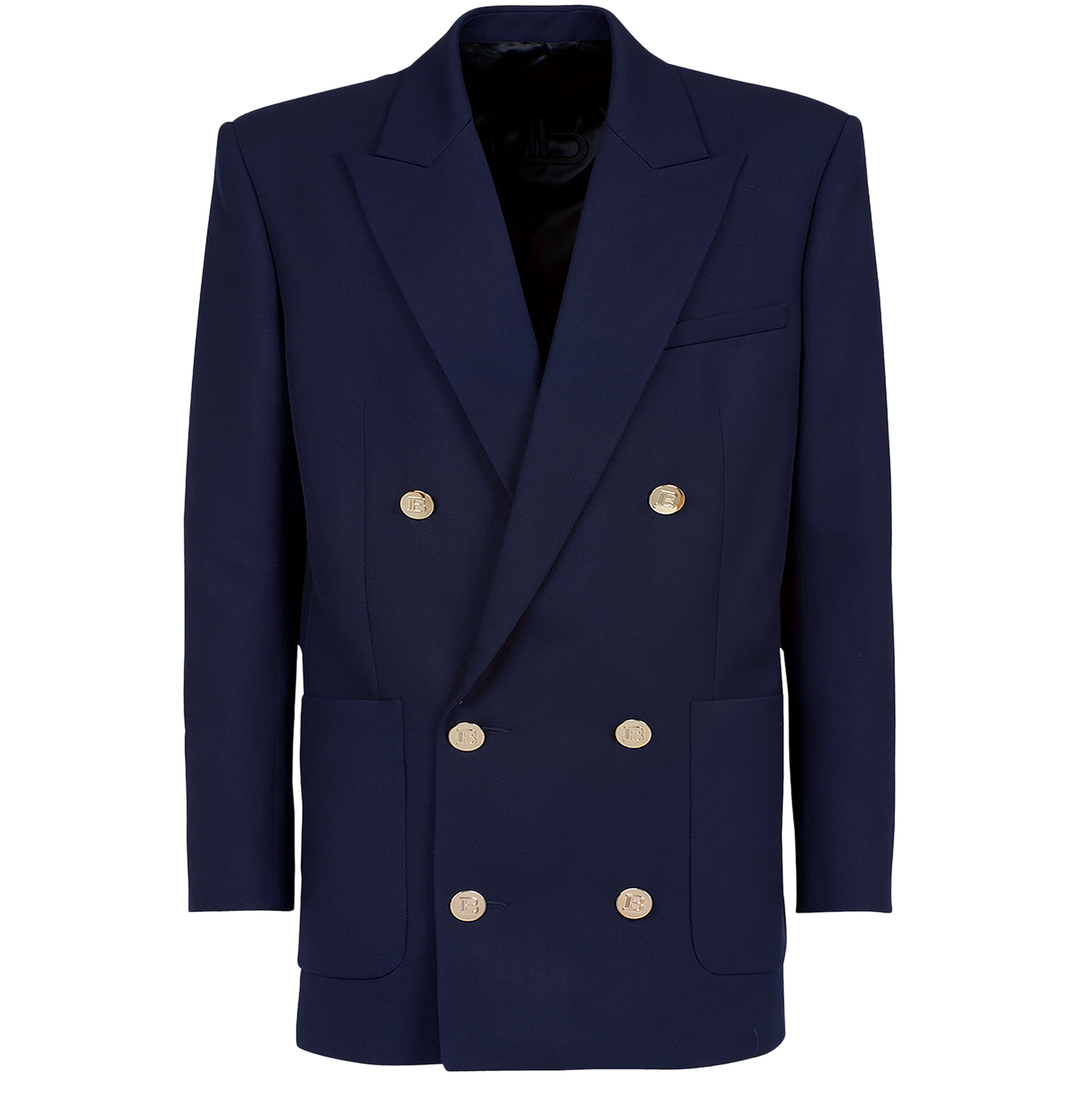 Balmain Double-breasted twill blazer