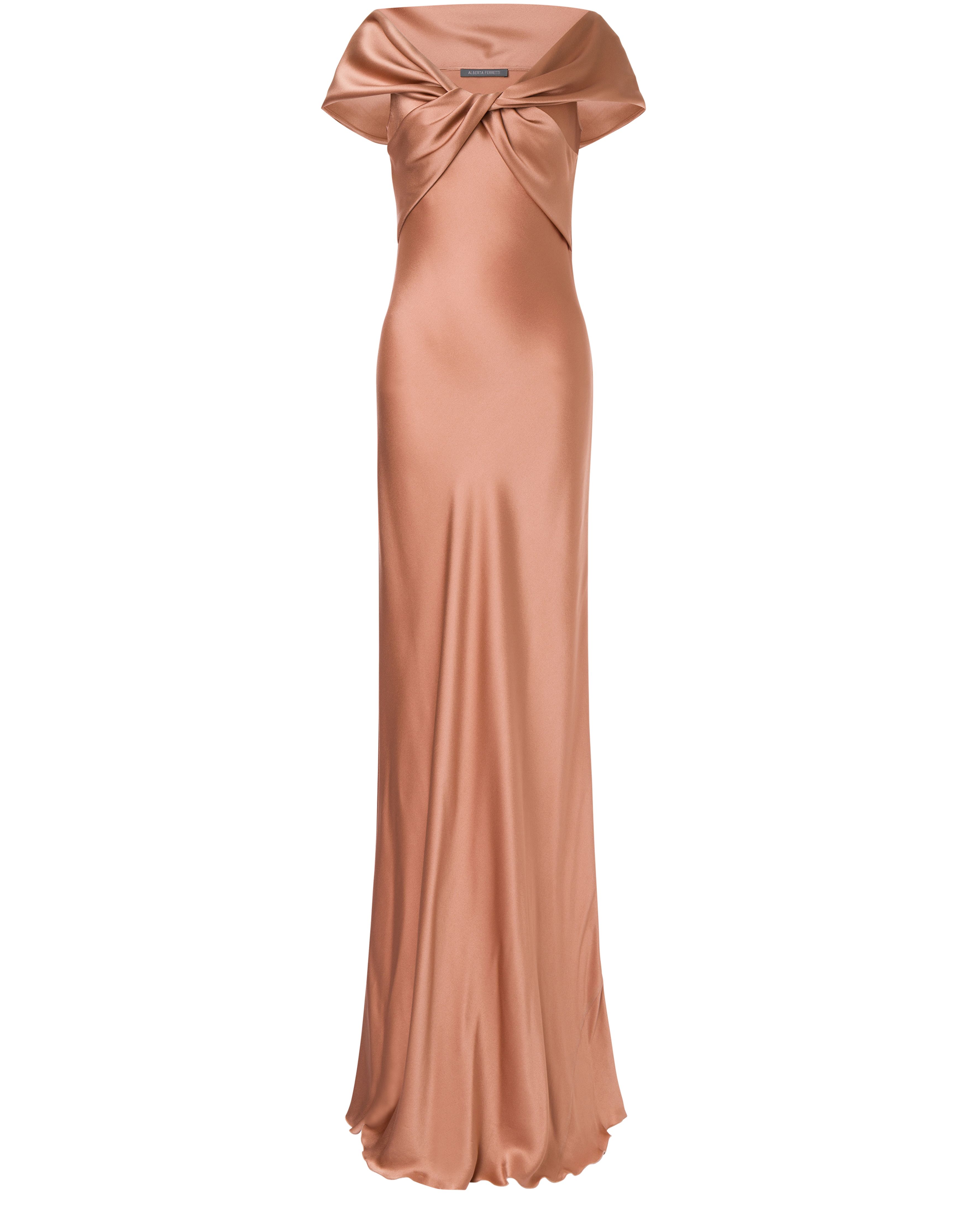 Alberta Ferretti Long dress in satin with train