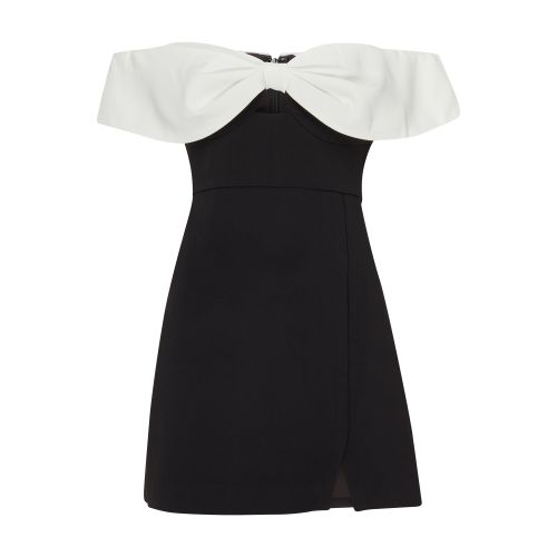  Crepe bow mini dress